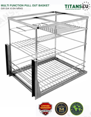 Giá gia vị đa năng nan dẹt INOX SUS304 KT400 TITAN-GV40 TITANSEU