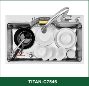 Chậu Rửa Bát 1 hố INOX SUS 304 TITAN-C7546 TITANSEU