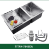 Chậu Rửa Bát 2 hố INOX SUS 304 TITAN-7843CA TITANSEU