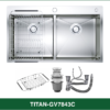Chậu Rửa Bát 2 hố cân INOX SUS 304 TITAN-GV7843C TITANSEU