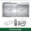 Chậu Rửa Bát 2 hố lệch INOX SUS 304 TITAN-GV7843L TITANSEU