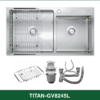 Chậu Rửa Bát 2 hố lệch INOX SUS 304 TITAN-GV8245L TITANSEU