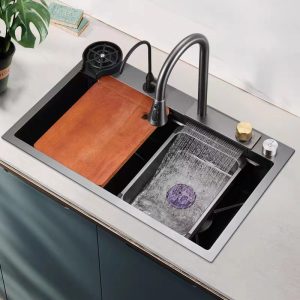 Chậu vòi thác nước Màu Đen TITAN-7546CB TITANSEU